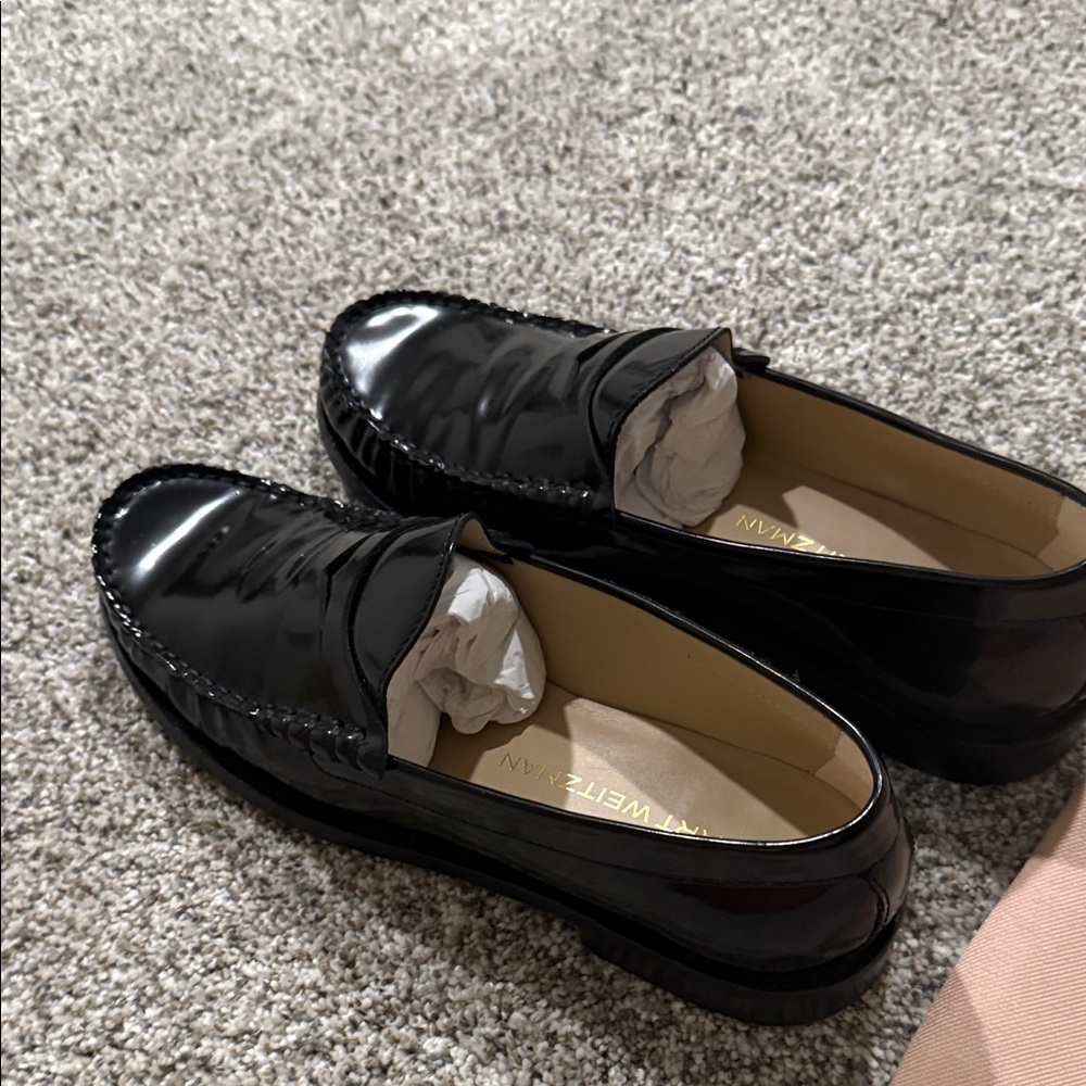 Black Patent Leather Loafers Stuart Weitzman